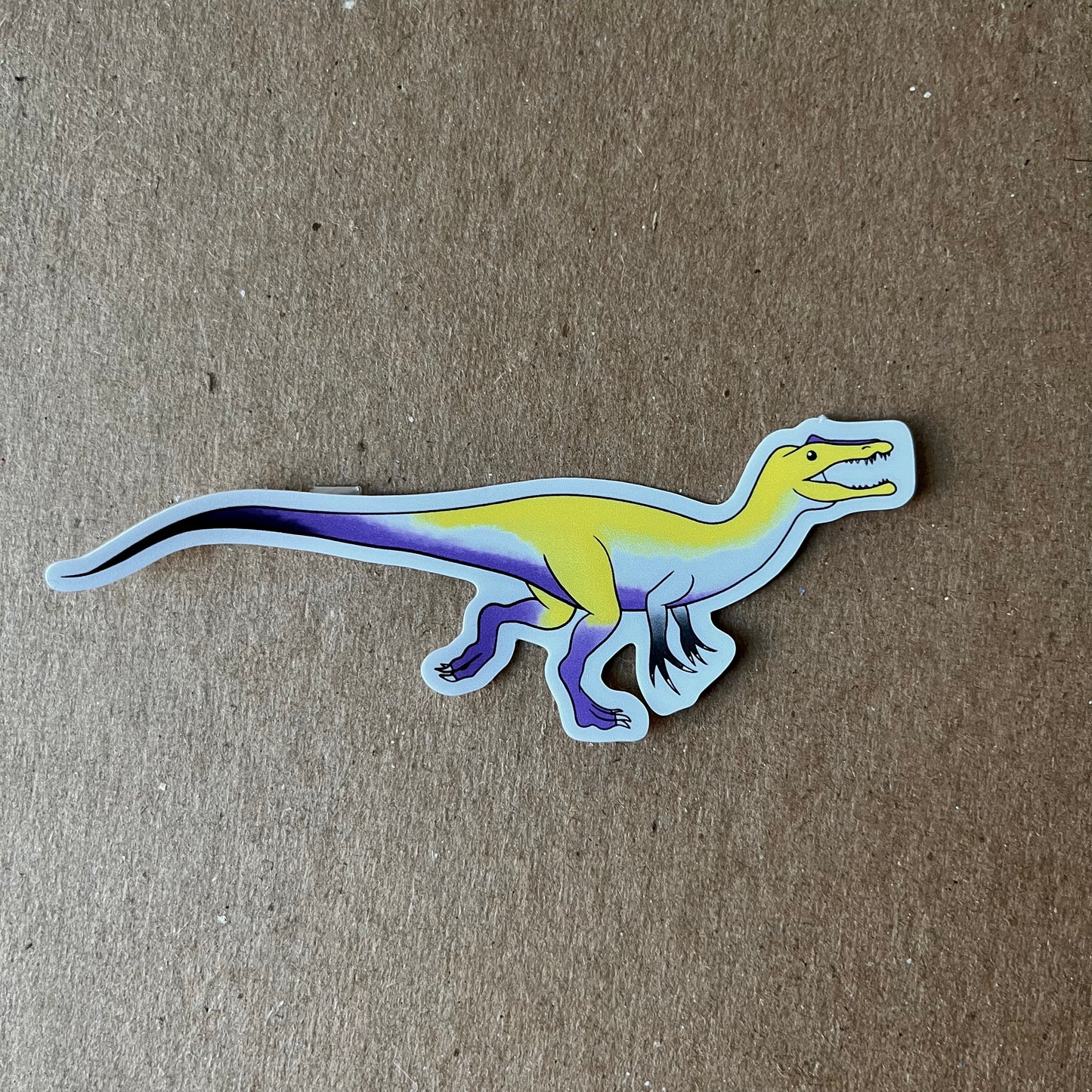 Pride Dinosaur Sticker: Non-Binary-onyx